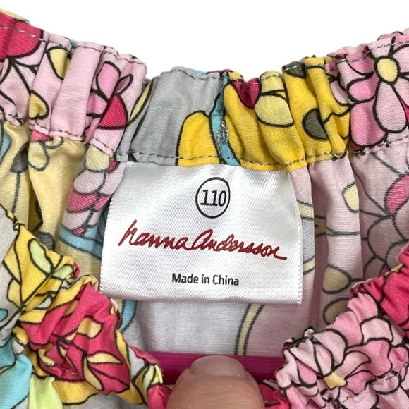 Hanna Andersson Girls Bright Retro Floral Print Pillowcase Dress Size 110 EUC - Picture 6 of 9